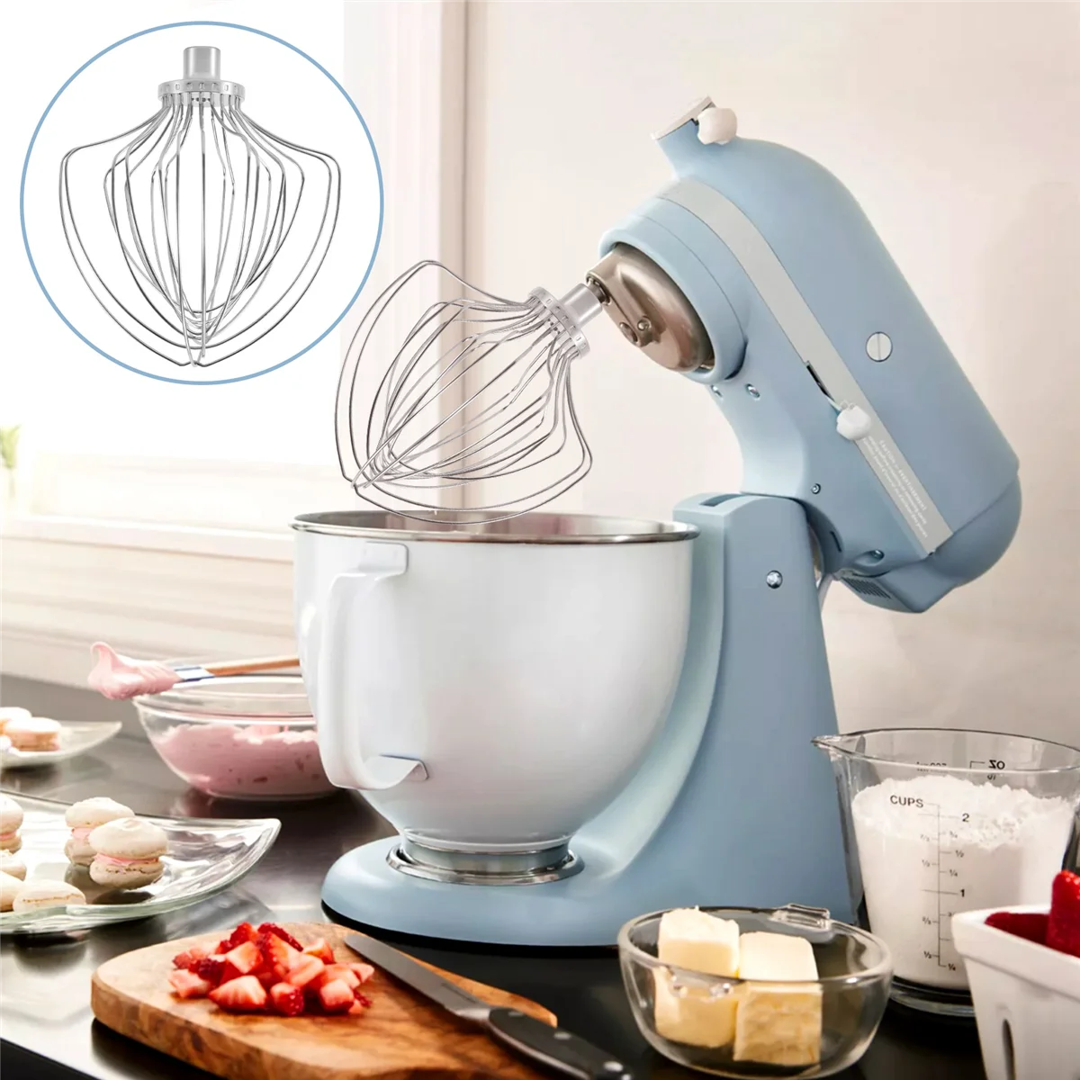 

MARQ Accessories for 7-Quart Lifting Stand Mixer, Mixing Head, Whisk, Suitable for KSM7586P/7990/8990