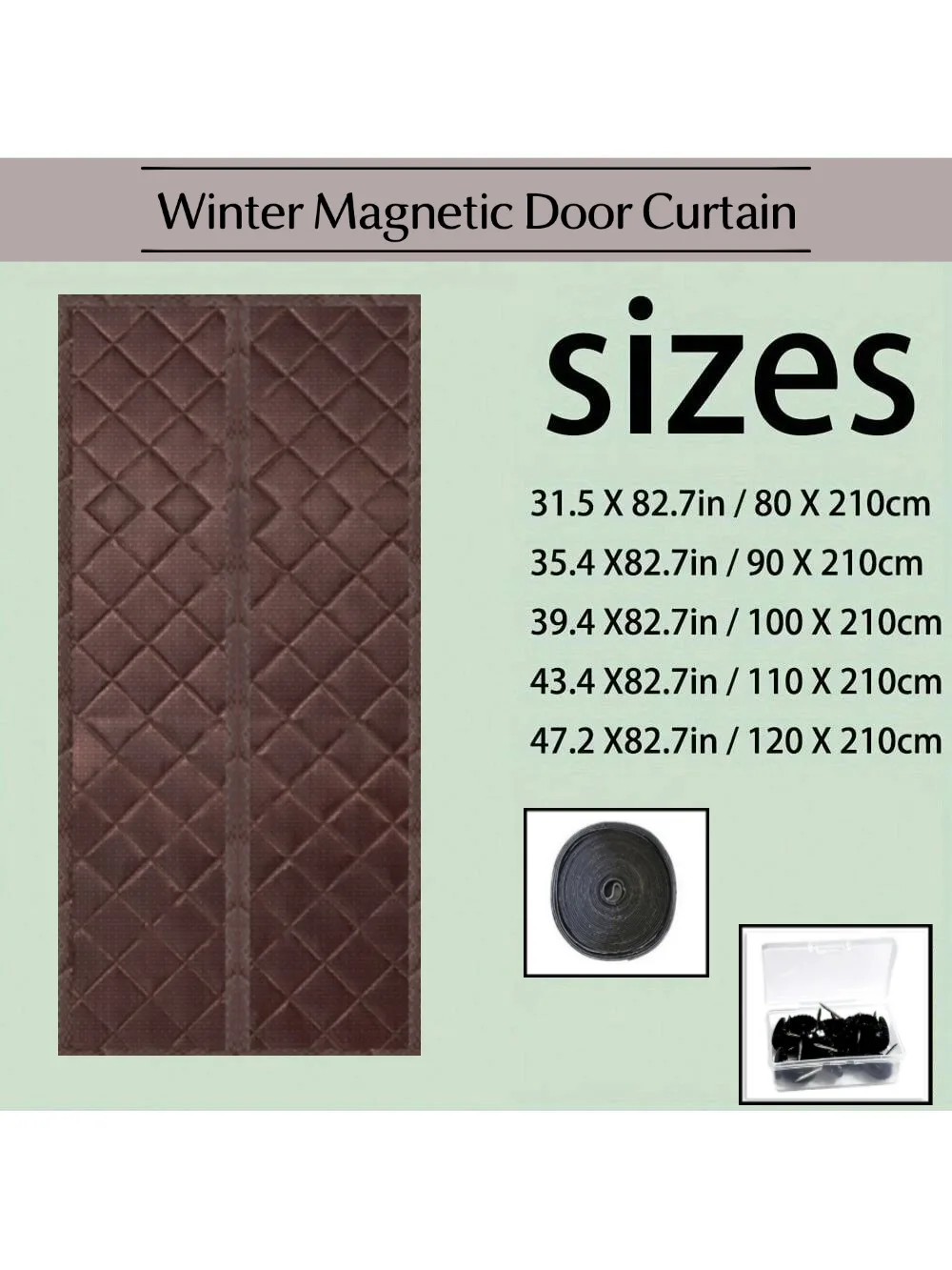 

Winter Door Curtain Magnetic Insulation Curtain Center Opening Door Curtain Home Thick Insulation Cotton Curtain Cold Insulation