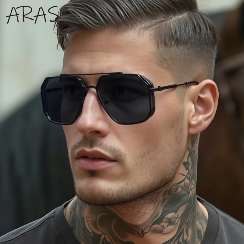 

Oversized Square Punk Sunglasses Men 2025 Luxury Brand Double Beam Metal Frame Sun Glasses For Male Driving UV400 Eyewear Shades
