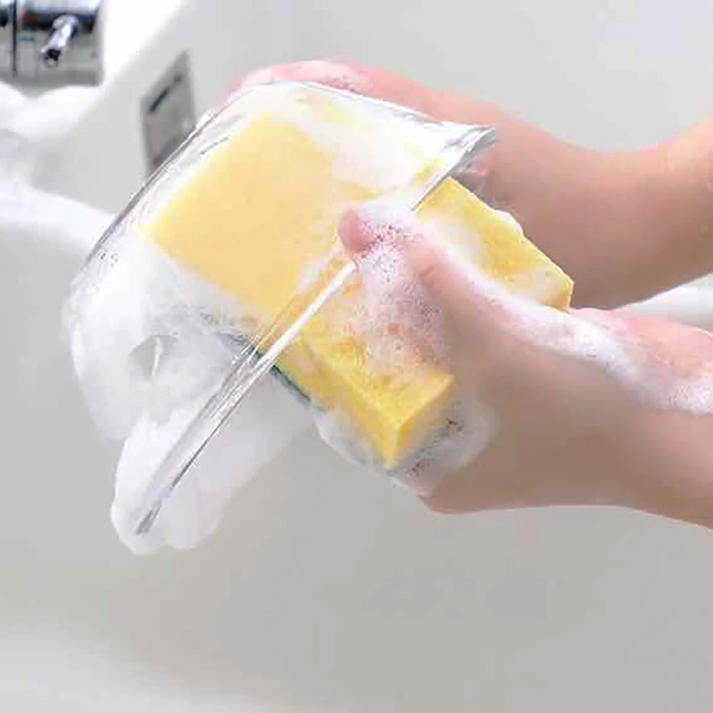 헤비 듀티 스크러빙 스펀지, 긁힘 방지 설거지 스펀지, 냄비, 프라이팬, 설거지용, 재사용 가능한 주방 청소 패드, 효과적인 세척 썸네일 6