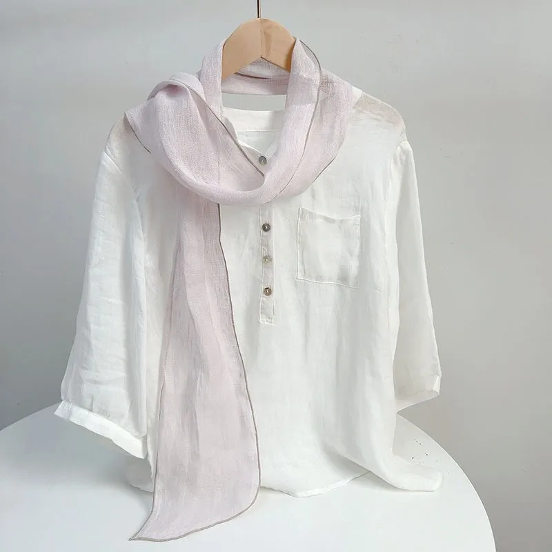 

УПАКОВКИ Узкий льняной шарф, бандана, шейный платок, легкая сумка для волос, украшения, летние аксессуары