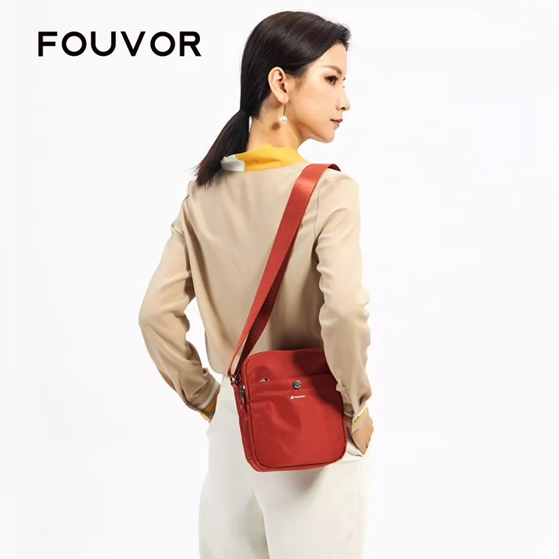 

Fouvor 2026 Новая женская сумка через плечо, модная нейлоновая спортивная сумка, водонепроницаемая легкая сумка-мессенджер для женщин 2918-06