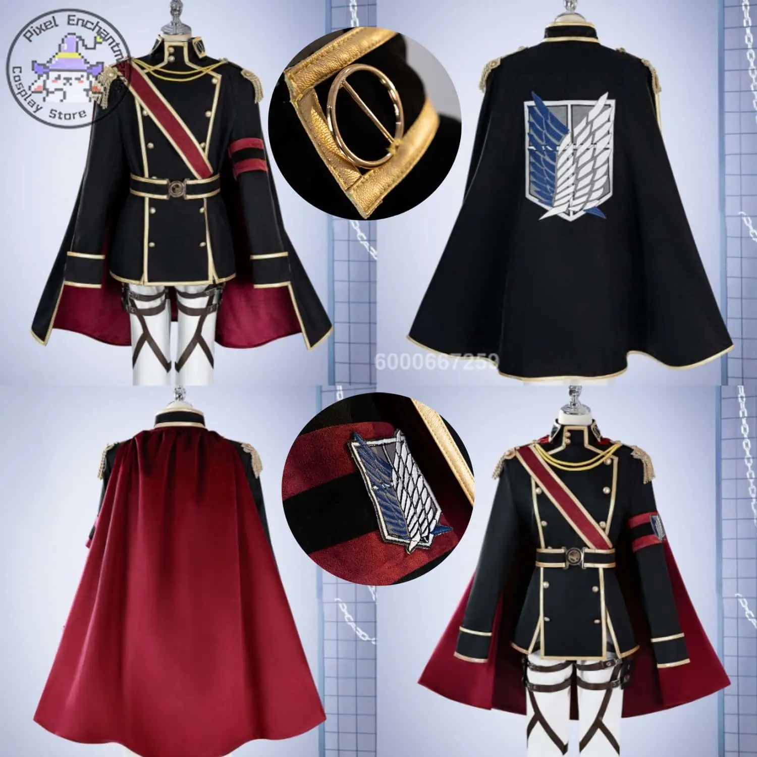 

Manga Attack on Titan Cosplay Costume Anime Levi Mikasa Role Playing New Arrival Ceremonial Uniform Set for Men Women Comic Con
