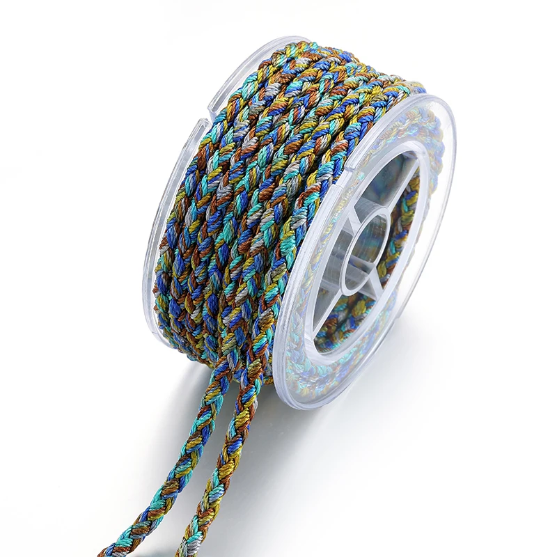 3.5meters 3mm Gold Line 100% Cotton Cord Rope Chinese Knot Macrame Cord Rope For Jewelry Making For Shamballa Bracelet V176