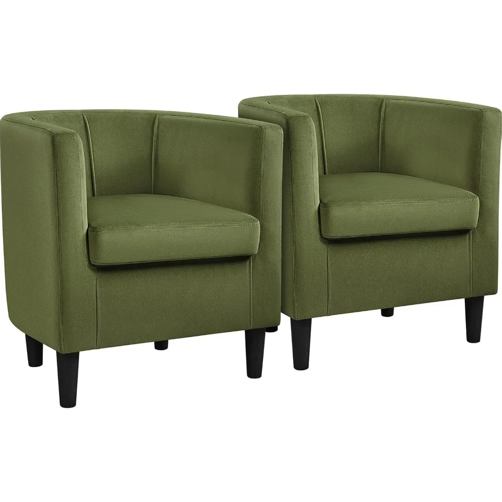 Velvet Accent Chair, Modern and Comfortable Armchairs, Upholstered Barrel Sofa Chair for Living Room Bedroom Waiting R