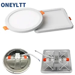 Oświetlenie panelowe LED Ultra cienka oprawa sufitowa typu Downlight 50 mm do 200 mm z wyciętym otworem Regulowana lampa panelowa AC85-265V Lampa oświetlenia wewnętrznego