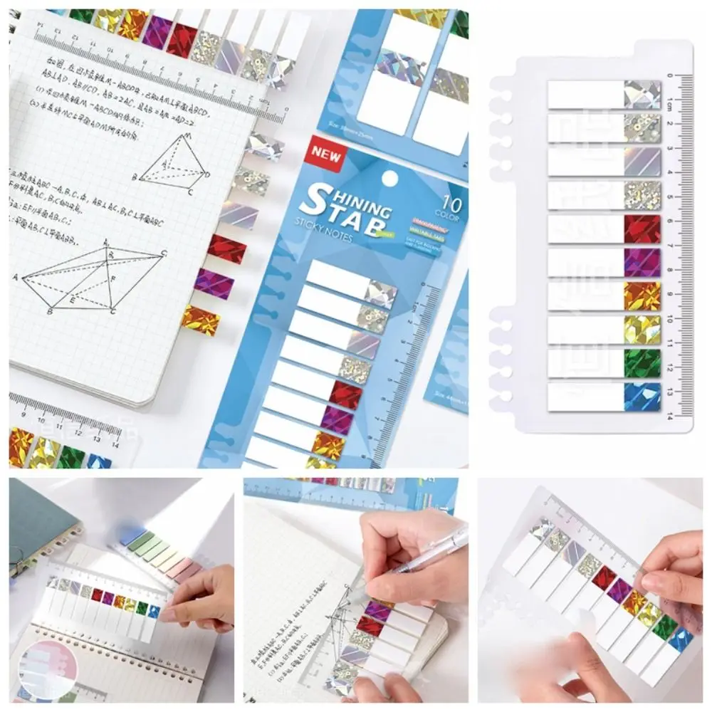 Multifunctional Keypoints Marker Index Stickers Reading Labels Bookmark Sticky Notes Bling Aesthetic Index Tabs Stationery