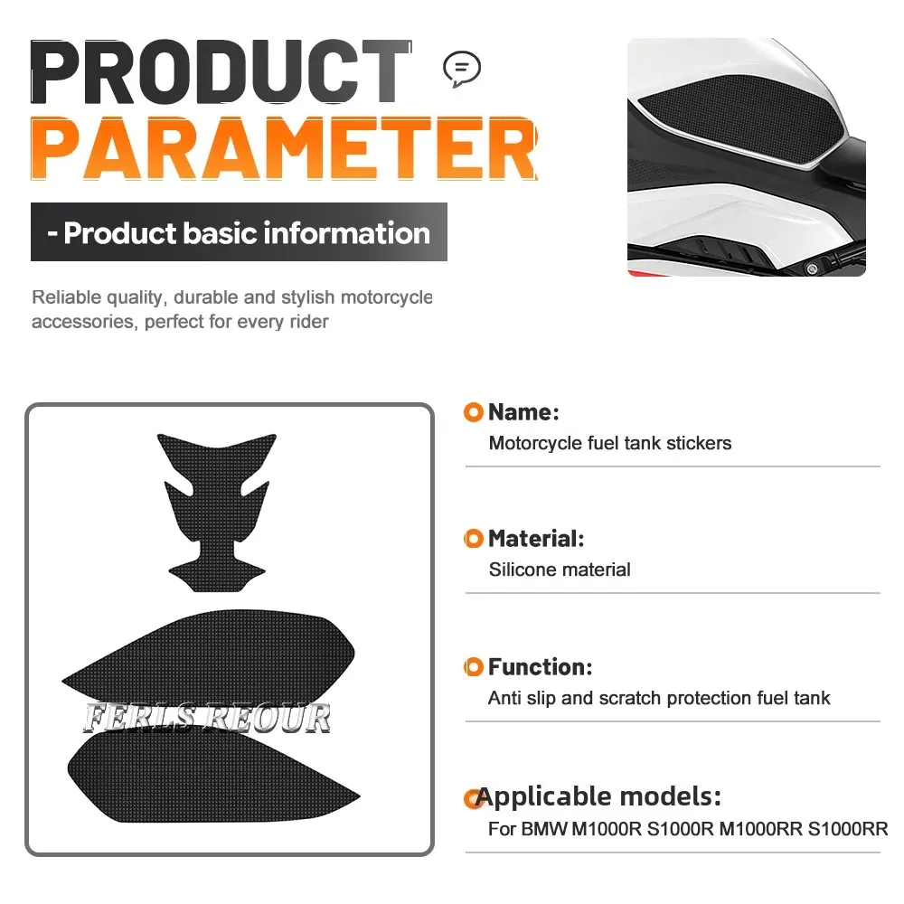 Motorcycle Stickers For BMW S1000R/RR Fuel Tank Accessories Anti-Slip Scratch Protection Silicone Heat Resistant Protect Paint