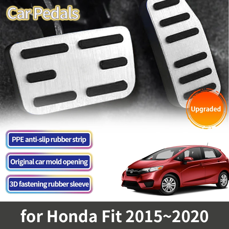 

For Honda Fit 2015 Jazz GK3 GR1 2014~2022 Accessorie Stainless Steel Car Foot Pedals Fuel Brake Footrest No Drilling Pedal Cover