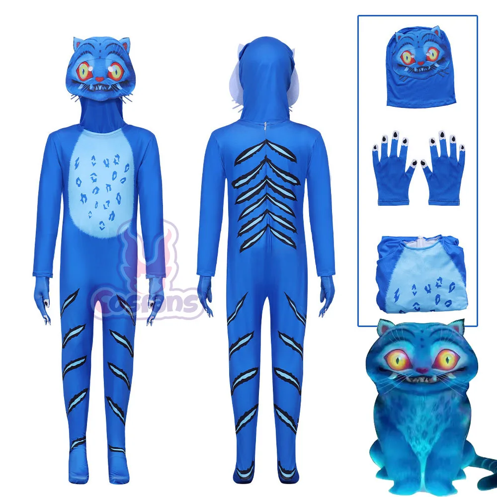 

K-pops Охотники на демонов Дерпи Тигр костюмы для косплея для мальчиков и девочек аниме мультфильм животные Хэллоуин цельный комбинезон перчатки комплект масок