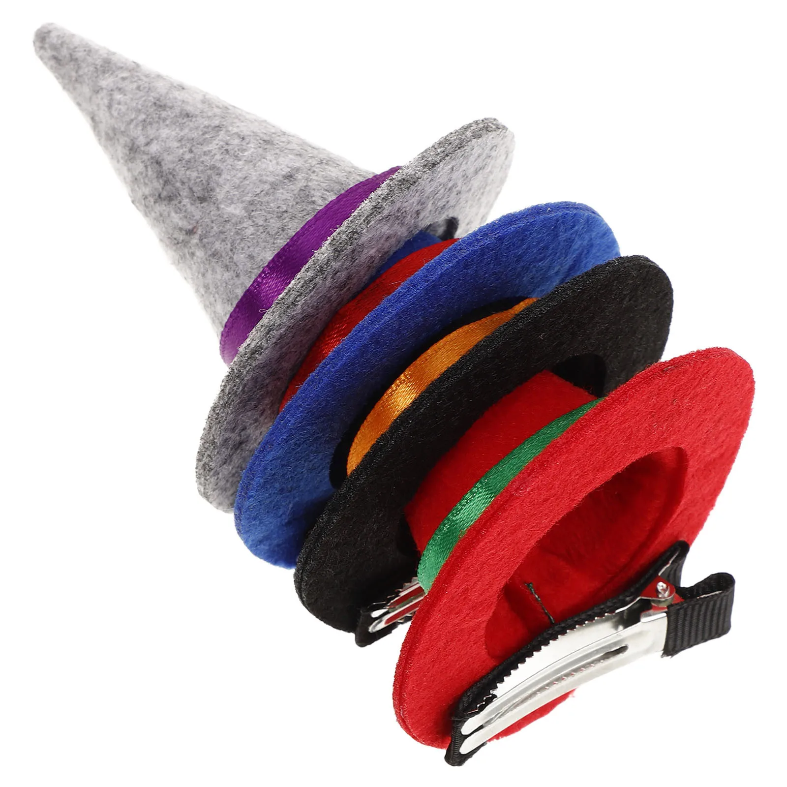 

4Pcs Witch Hat Hair Clips Mini Halloween Witch Hats Cloth Material Hairpin Party Decoration Halloween Festival Accessories