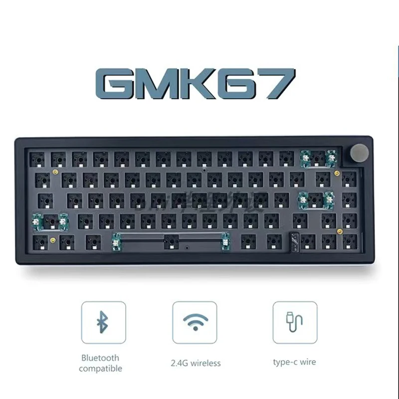 GMK67 Mechanical Keyboard Kit Gasket Bluetooth 2.4G Wireless Hot-swappable RGB Backlit