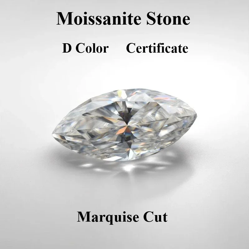 Moissanite Stone D Color  Marquise Cut VVS1 Extremely Shiny Quality Advanced Charms Jewelry Making Materials with Certificate