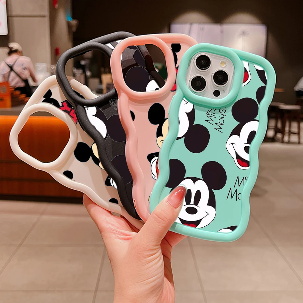 Macaron Big wave Soft Phone Case for Tecno Camon 19 20 Spark 10C 20C GO POP 7 itel P55 A70 SS29 Disney Mickey Mouse Mickey art