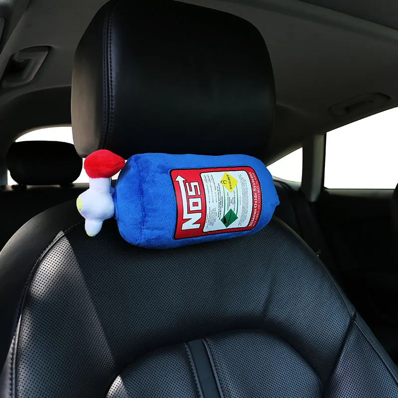 NOS Nitrous Oxide Bottle New Plush Toys Pillow Stuffed Soft Turbo JDM Cushion Gifts Car Decor Headrest Backrest Seat Neck