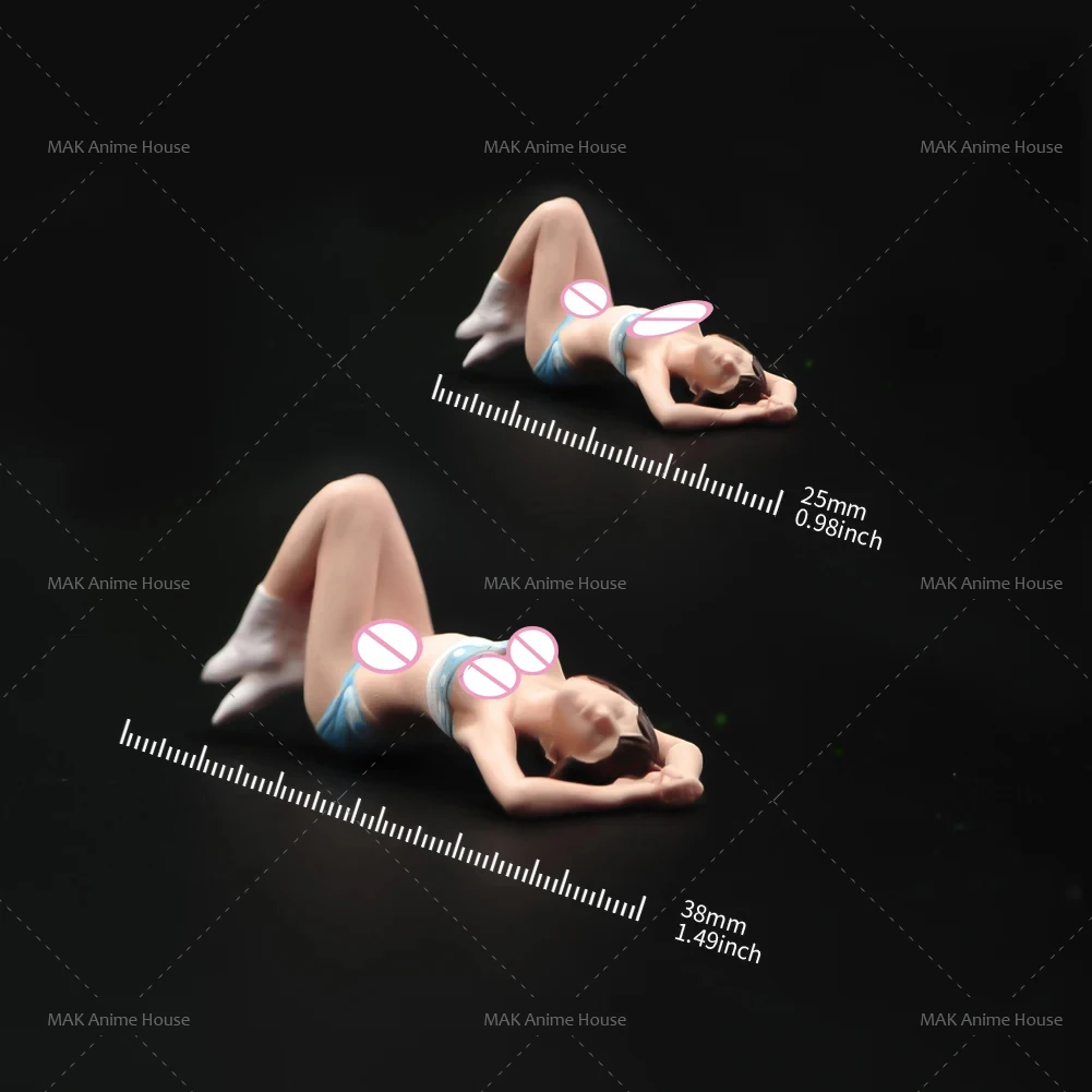 프린트 미니어처 1/64 1/43 비키니 수영복, 해변 바다 위에 누워 소녀, 디오라마 피규어 모델, 창의적인 사진 장식