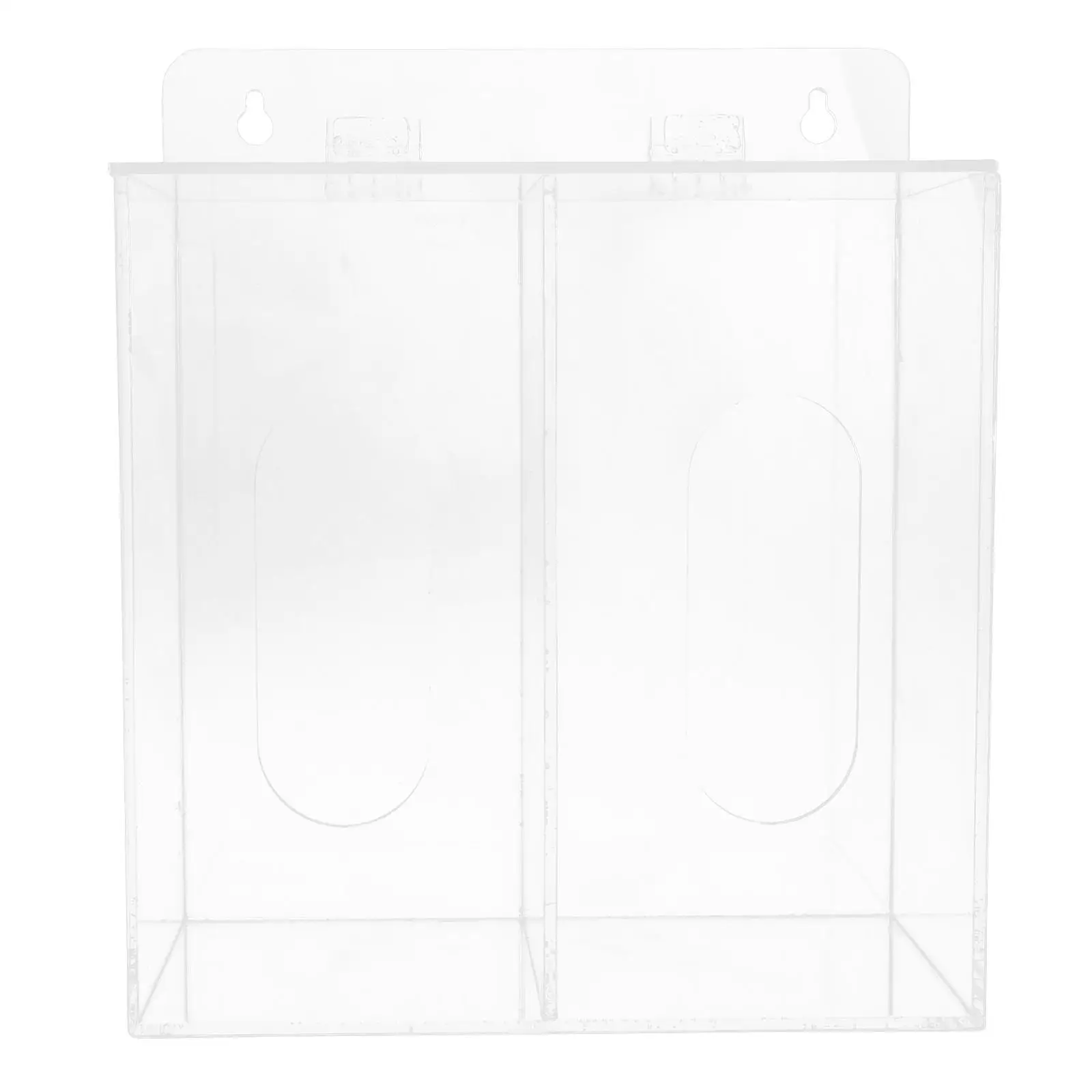 

Glove Dispenser Wall Mount Acrylic Mask Storage Container Hair Net Holder 2 Compartments Gloves Masks Organzier Lab Use