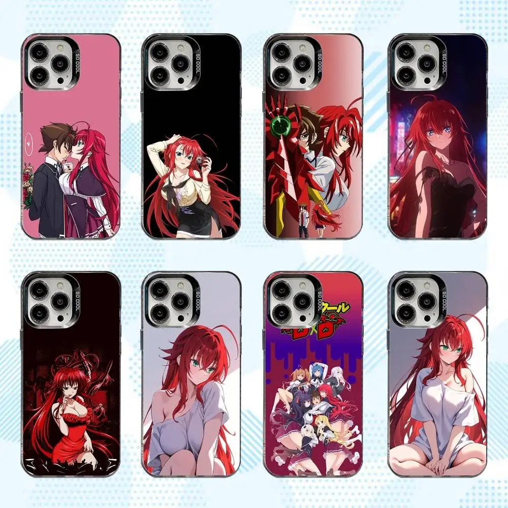 

Чехол для телефона H-High School Anime DxD для iPhone 16,15,14,13,12,11, Mini, Pro, SE, MAX, белый матовый противоударный чехол