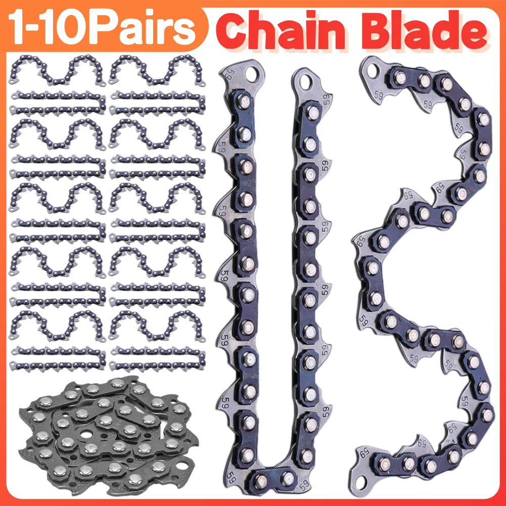 

1-10Pair Chain Type Chain Blade Wood Cutting Chainsaw Woodworking Accessory Lawn Mower Grass Trimmer Head Chain For Grass Cutter