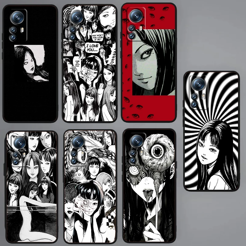 Tomie Kawakami Junji Ito Art For Xiaomi Mi 14 13T 13 12T 12 11T 11i 11 10T 10 Pro Lite Ultra 5G Black Back Phone Case