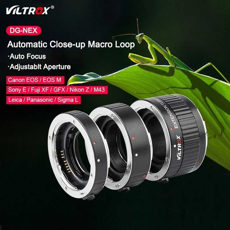 

Viltrox DG-NEX Lens Adapter Ring Metal Mount Auto Focus Macro Extension Tube Ring For Sony E-Mount Lens NEX-5R NEX-5/6/7 Camera