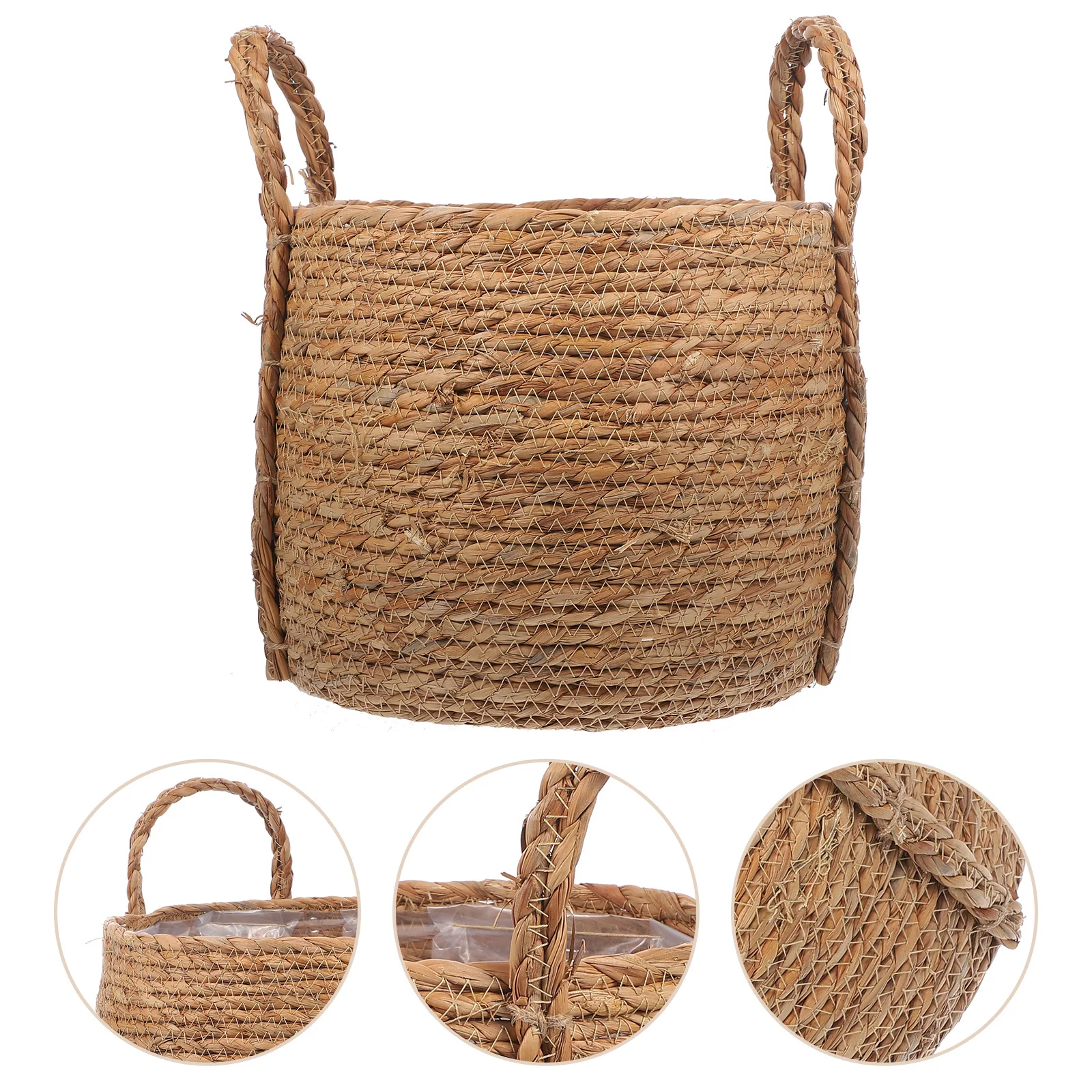 

Woven Plant Basket Indoor Moderate Size Large Space Handheld Storage Decorative Flower Basket Home Organizer Indoor Planter