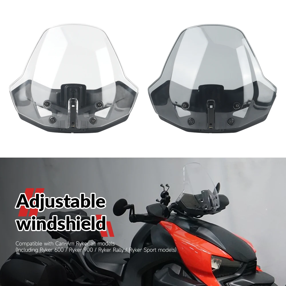 

For Can - Am Ryker 600/900 Sport Rally Edition 900 ACE 2019 - 2023 Motorcycle Wind Screen Shield Adjustable Design
