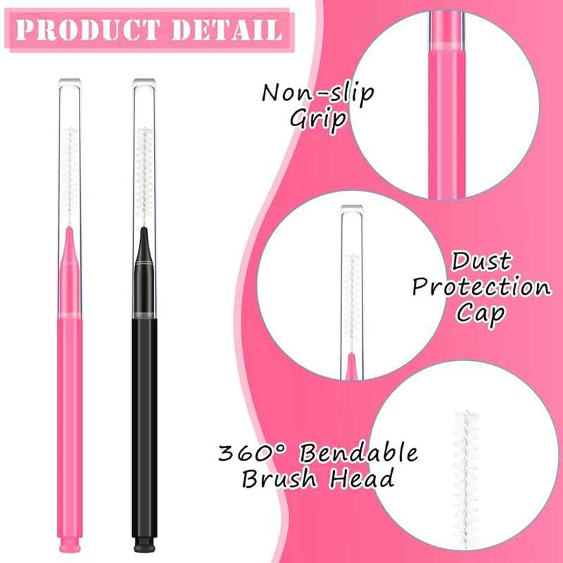 Set Of 150 Mini Eyebrow Brushes With Caps For Brow Lamination And Eyelash Lifting Tools