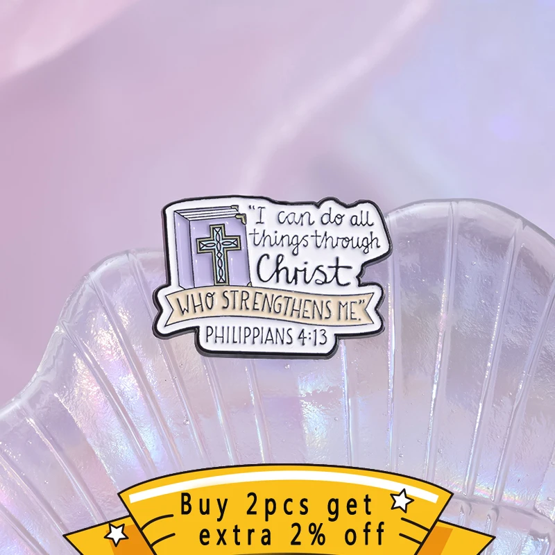 I Can Do All Things Through Christ Enamel Pins Custom Jesus Believe Cognizance Brooches Lapel Badges Jewelry Gift For Friends ﻿