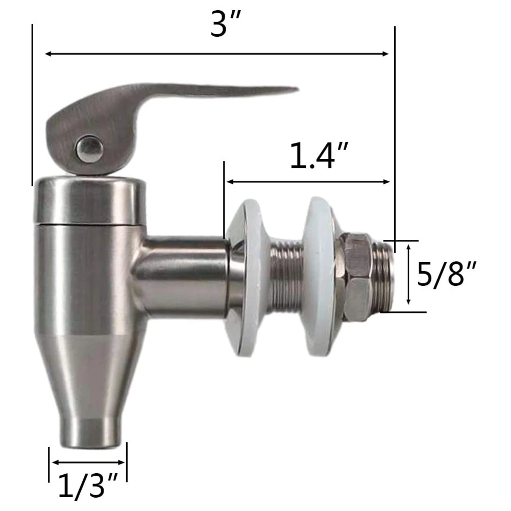 Stainless Steel Beverage Water Drink Dispenser Durable Replacement Push Style Spigot Faucet,2 Pack