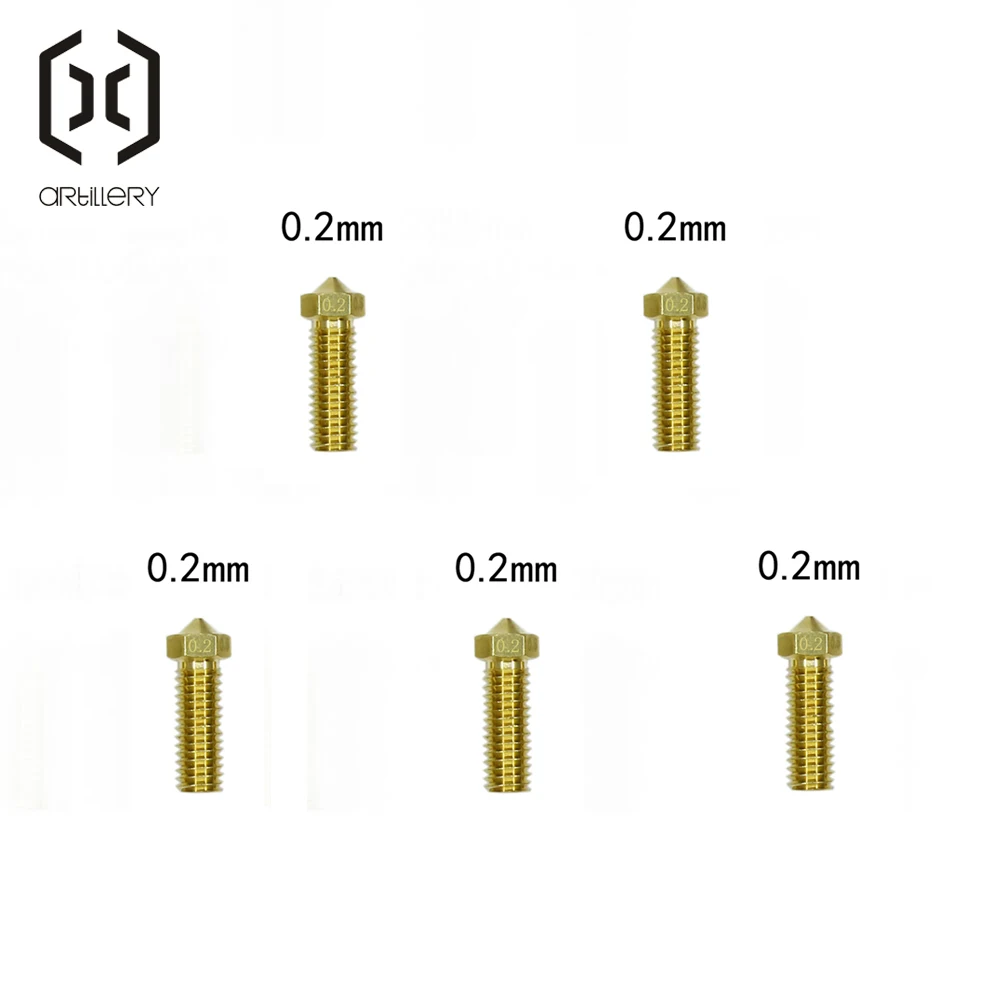 Boquilla de latón E3D para impresora 3D, Kit de herramientas de 0,2/0,4/0,6/0,8mm, cabezal de impresión extrusor, adecuado para artillería SW-X1/SW-X2/Genius Pro