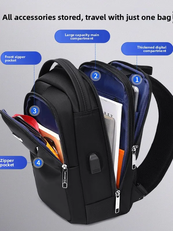 防水メンズクロスボディチェストバッグファッショナブルなカラーブロックトラベルバッグシングルショルダーストリートスタイルベルクロロックカジュアルレジャー