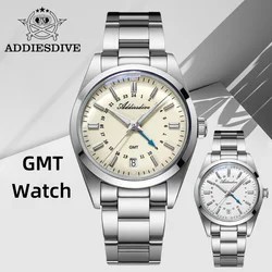 ADDIESDIVE Hot Sale GMT Couple Watches 100m Diving BGW9 Super Luminous Calendar Display 316L Stainless Steel Quartz Watch