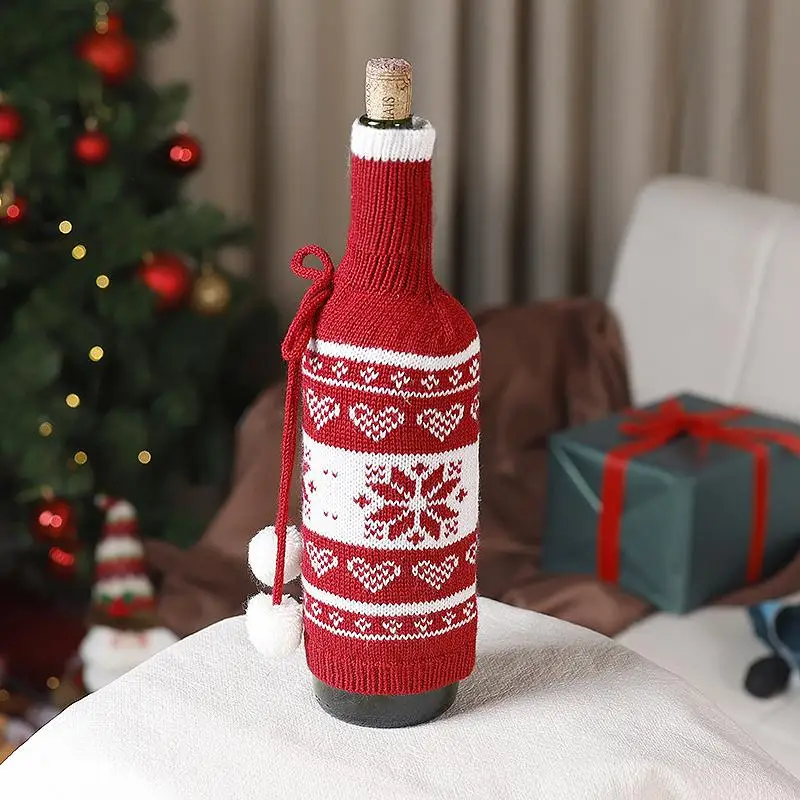 Christmas Decorative Wine Bottle Cover Cartoon Old Man