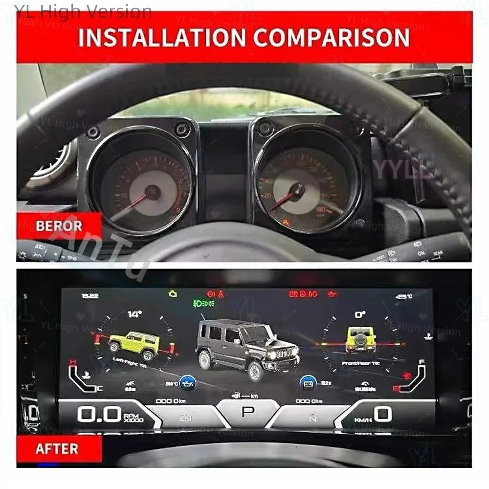 Digital Cluster Car LCD Dashboard For SUZUKI JIMNY JB64 JB74 2019-2025 Instrument Panel Cockpit Multifunctional Speedometer Linu