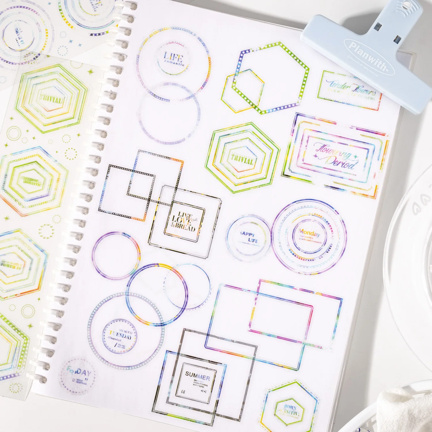 65mm * 200cm a cor da fronteira série vintage geométrico paisagem pet fita criativa diy diário material colagem papelaria