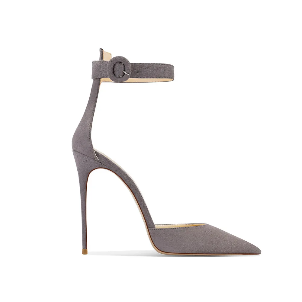 Spring New Wine Red Genuine Leather Hollow Peep Toe Pointed Toe Thin Heel High Heel Sandals for Women Elegant Versatile