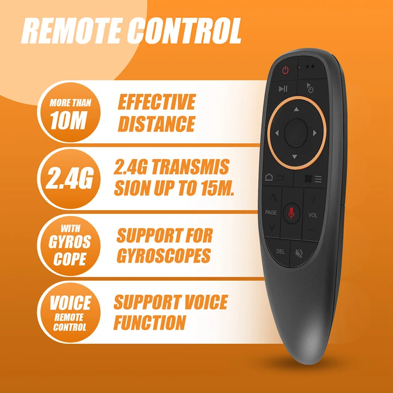 G10S Air Mouse Voice Remote Control 2.4G USB Receiver For Android TV BOX PC Gyro Sensing Mini Wireless Smart Remote