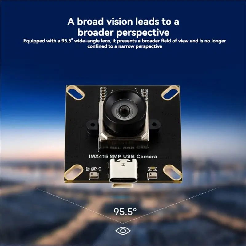 【NEW 2026】IMX415 8MP USB Camera Module 3840X 2160 95.5° D-FOV Distortion-Free Lens With Dual Microphone USB2.0 Type-C