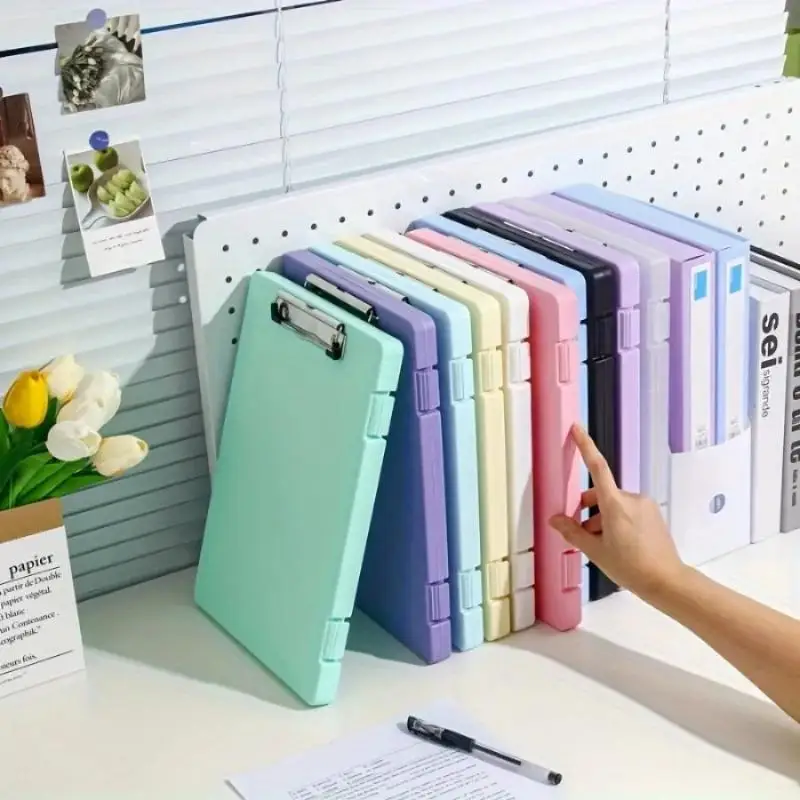 Desktop Storage Thickened A4 File Folder Morandi Color Dustproof Paper Storage Box PP Plastic Document Case Office