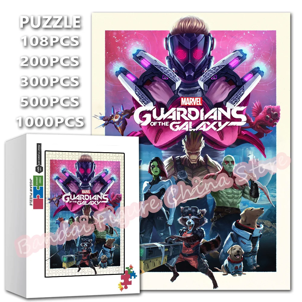 

Guardians of The Galaxy Jigsaw Puzzles Decompress Toys Disney Superhero Movies Print 108/200/300/500/1000 Pieces Puzzles