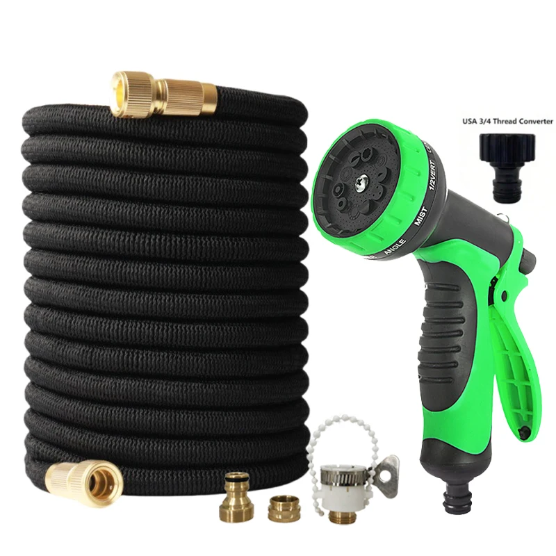 خرطوم توسيع البستانية، مجهز بمسدس مياه للتنظيف بـ 10 وظائف، مناسب لأدوات الري الداخلي/الخارجي