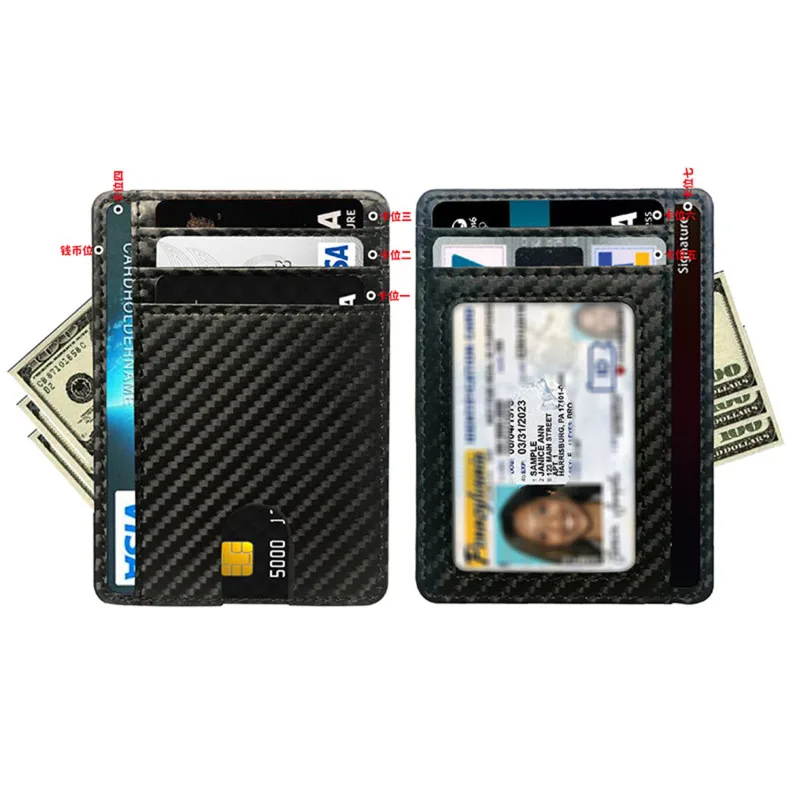 

Тонкий кошелек с блокировкой RFID, минималистичный держатель для кредитных карт, кожаный кошелек, чехол для кредитных карт, кошелек, чехол для денег, сумка для мужчин и женщин