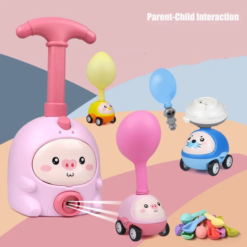 Kids Montessori Toy Rocket Balloon Launcher Toys Educational Inertial Air Power Balloon Car Science Hobbies Gifts for Child