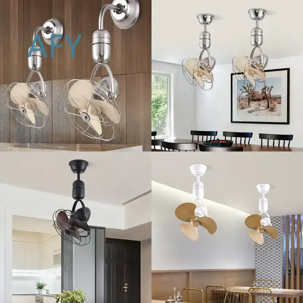16 Inch Wall Mounted Oscillating Fan for Kitchen Bedroom Study Minimalist Ceiling Fan with High Airflow No Light