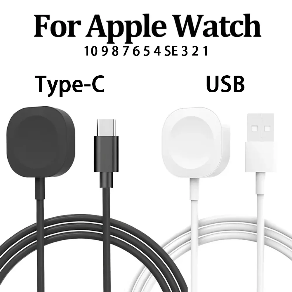Tragbares kabelloses Uhrenladegerät für Apple Watch Series 10/S9/9/8/7/6 Ultra 5/4/3/2 SE USB und Typ C magnetisches Schnellladen