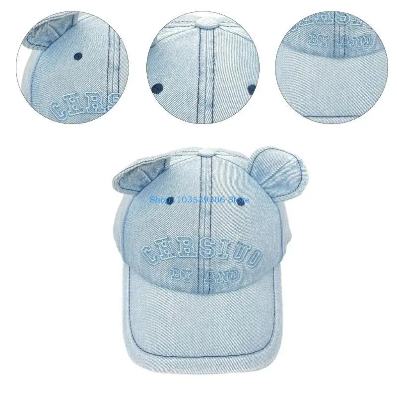 400A Anti UV เบสบอลหมวก หมีหูตกแต่งเบสบอลหมวกสำหรับเดินทางผู้ใหญ่กลางแจ้งปรับ Visor ขี่จักรยานเดินป่าหมวก