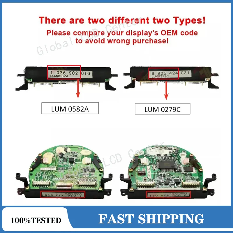 LUM0582A LUM0279C Instrument Cluster LCD Screen Dashboard Display For Benz W220 W215 S500 S55 CL500 S CL Class