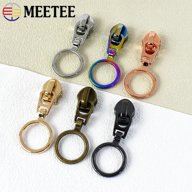 

5/10/20Pcs Meetee 5# Sliders for Nylon Zippers Tape Bags Replacement Zipper Puller Sewing Zip cursor Clothes Decor Ziper Repair