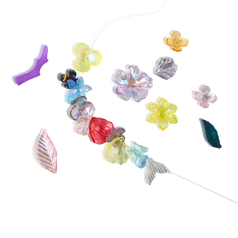 20g/100g Acrylic Flower Cherry Blossom Beads Jewelry Making Cute for Bracelets Making Aesthetic Beads Charms DIY Necklace Gifts